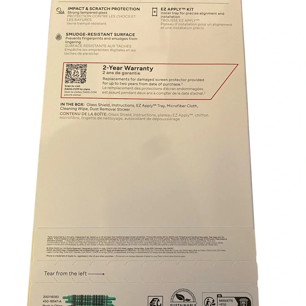 ZAGG~Invisible Shield Glass Shield for iPhone 11/XR - Black New